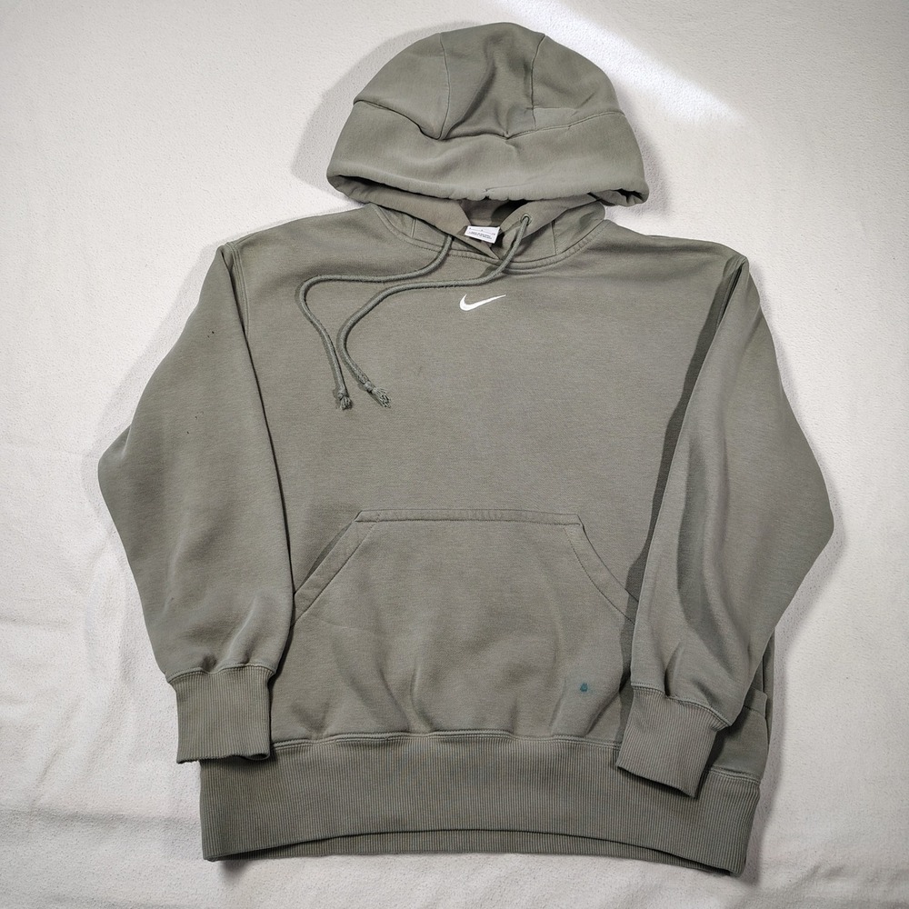 Nike Hoodie Mens Small Sage Green Center Swoosh Pullover Sweater